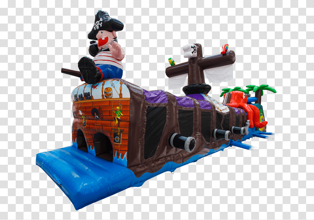 Pirate Ship Obstacle Course Inflatable, Toy, Transportation, Vehicle, Super Mario Transparent Png