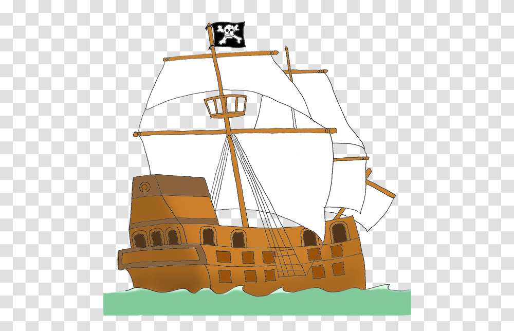 Pirate Ship Picture Mast, Watercraft, Vehicle, Transportation, Bulldozer Transparent Png