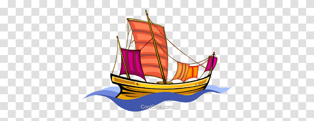 Pirate Ship Royalty Free Vector Clip Art Illustration, Canoe, Rowboat, Vehicle, Transportation Transparent Png