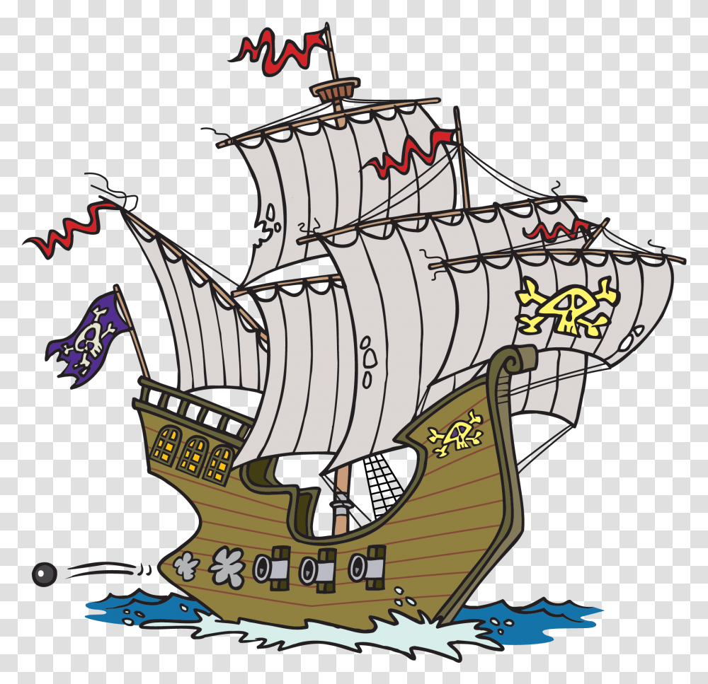 Pirate Ship Shooting Cannons, Transportation, Vehicle, Leisure Activities, Aircraft Transparent Png