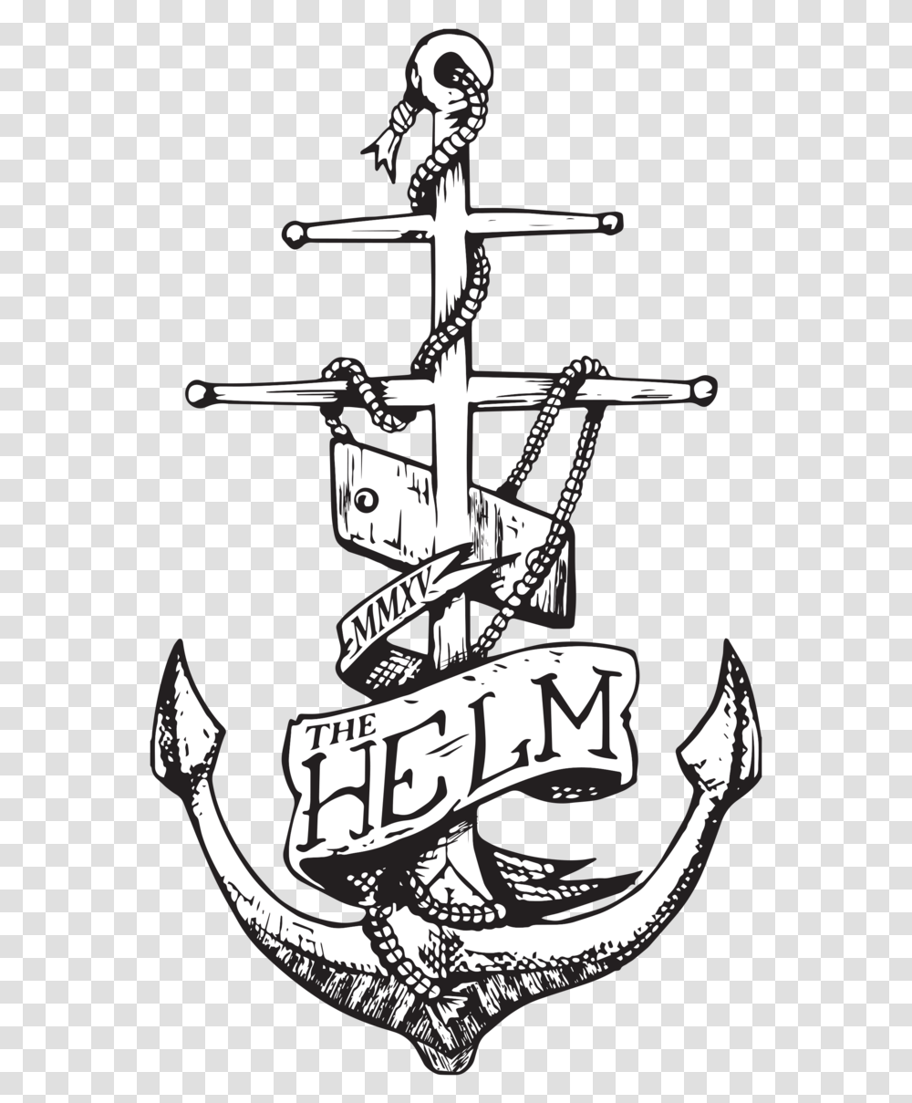Pirate Ship - The Helm News Logo, Anchor, Hook, Symbol, Cross Transparent Png