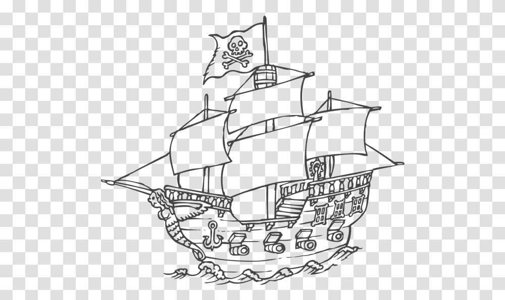 Pirate Ship Wall Decal Easy Decals Pirate Ship Printable, Vehicle, Transportation, Stencil, Watercraft Transparent Png
