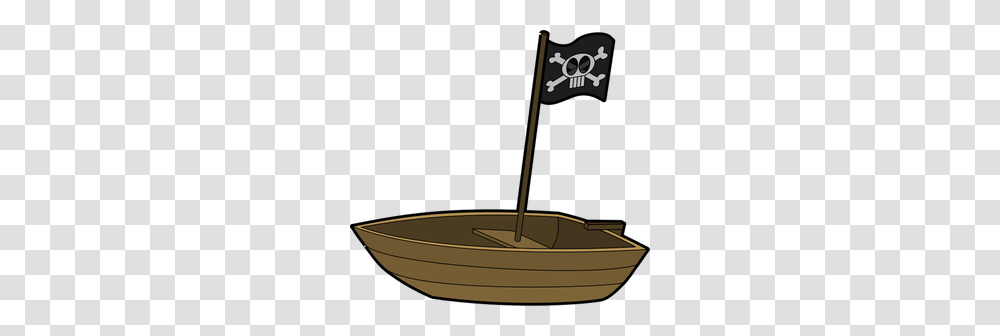 Pirate Skull And Crossbones Clip Art Free, Boat, Vehicle, Transportation, Rowboat Transparent Png