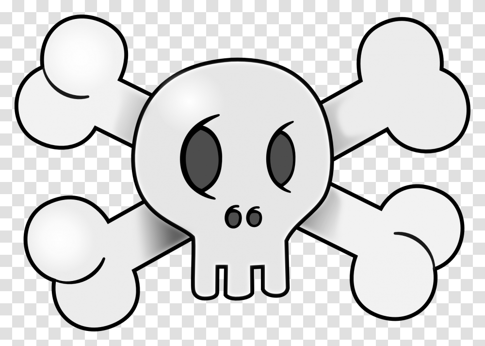 Pirate Skull Cartoon, Stencil, Drawing, Rattle Transparent Png