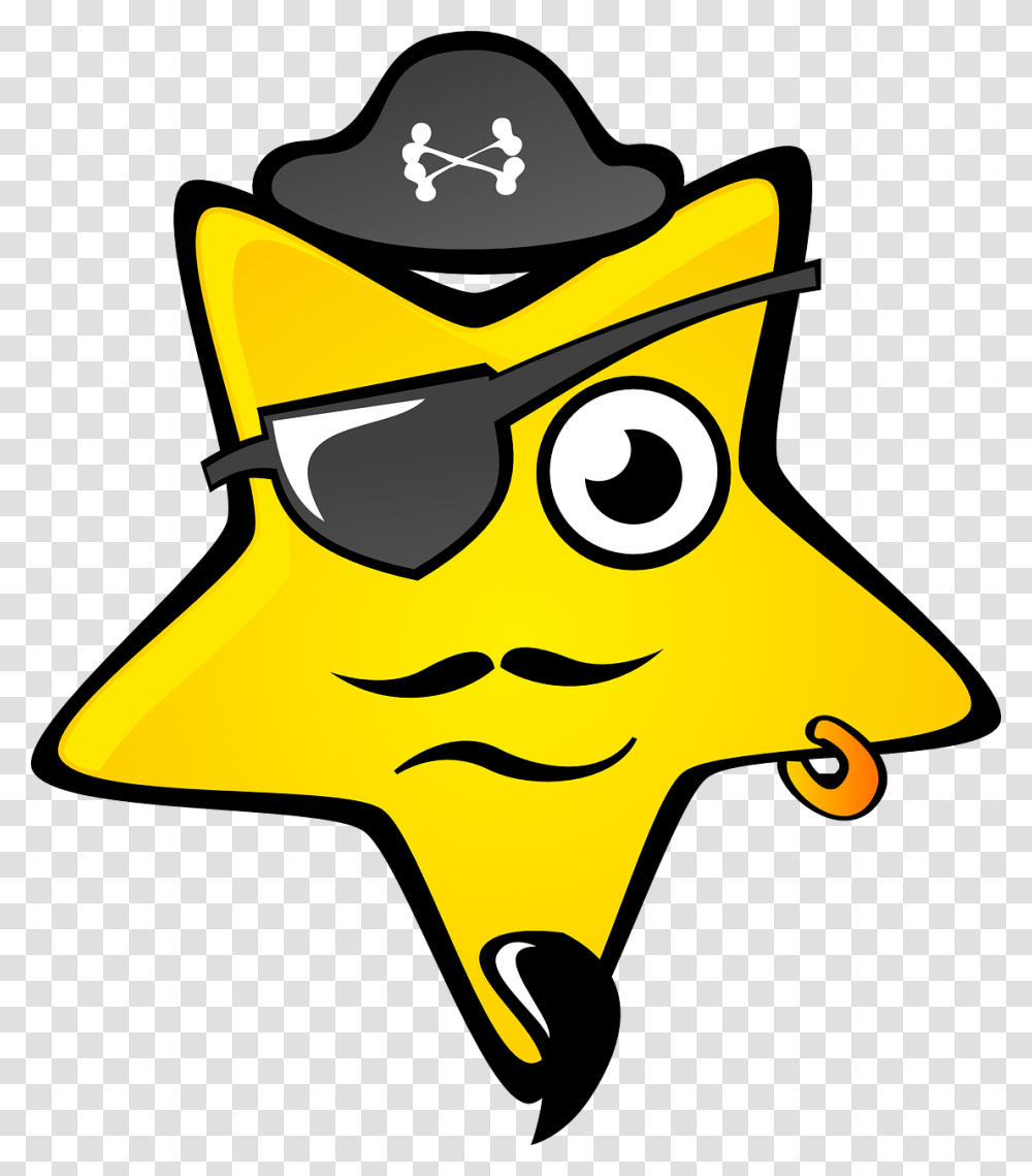 Pirate Star, Label, Face, Sunglasses Transparent Png