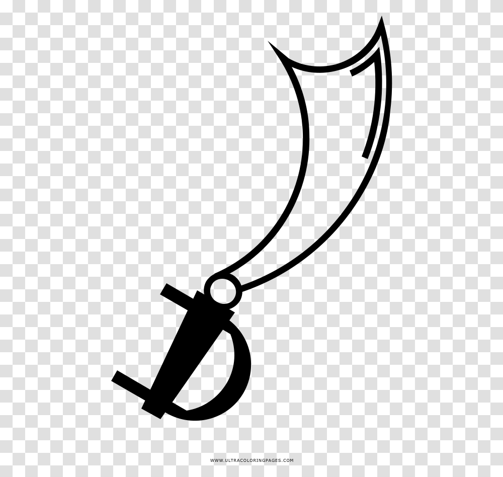 Pirate Sword Coloring Page, Gray, World Of Warcraft Transparent Png