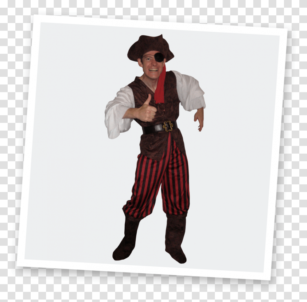 Pirate Themed Party Standing, Person, Human, Costume Transparent Png