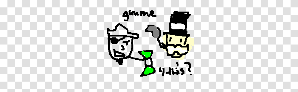 Pirate Trades The Monopoly Man Cash For Hook Drawing, Face, Stencil, Logo Transparent Png