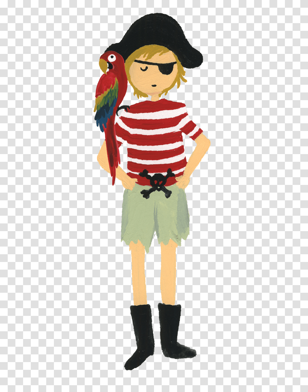 Pirate With Parrot Print Amp Cut File Cartoon, Costume, Bird, Animal Transparent Png
