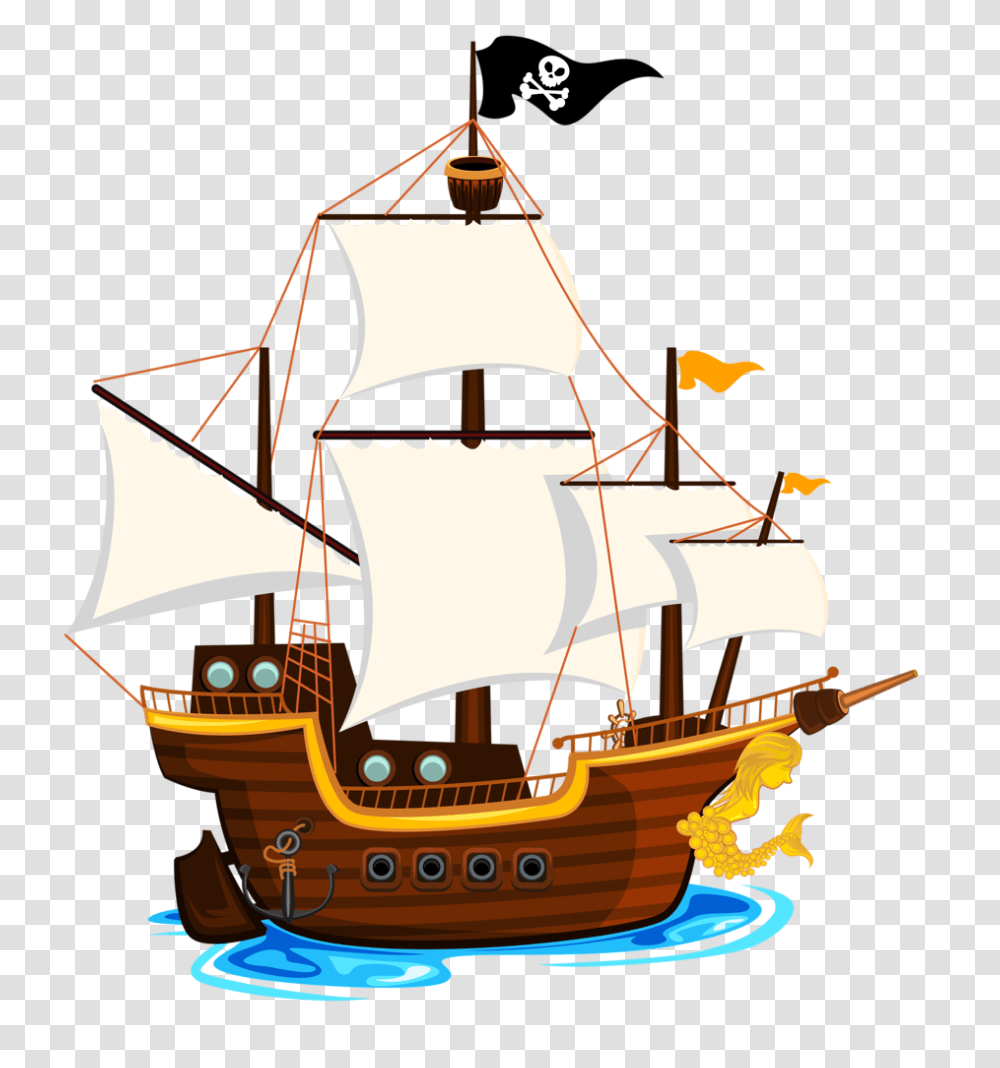 Pirates Ship And Children, Vehicle, Transportation, Boat, Sailboat Transparent Png