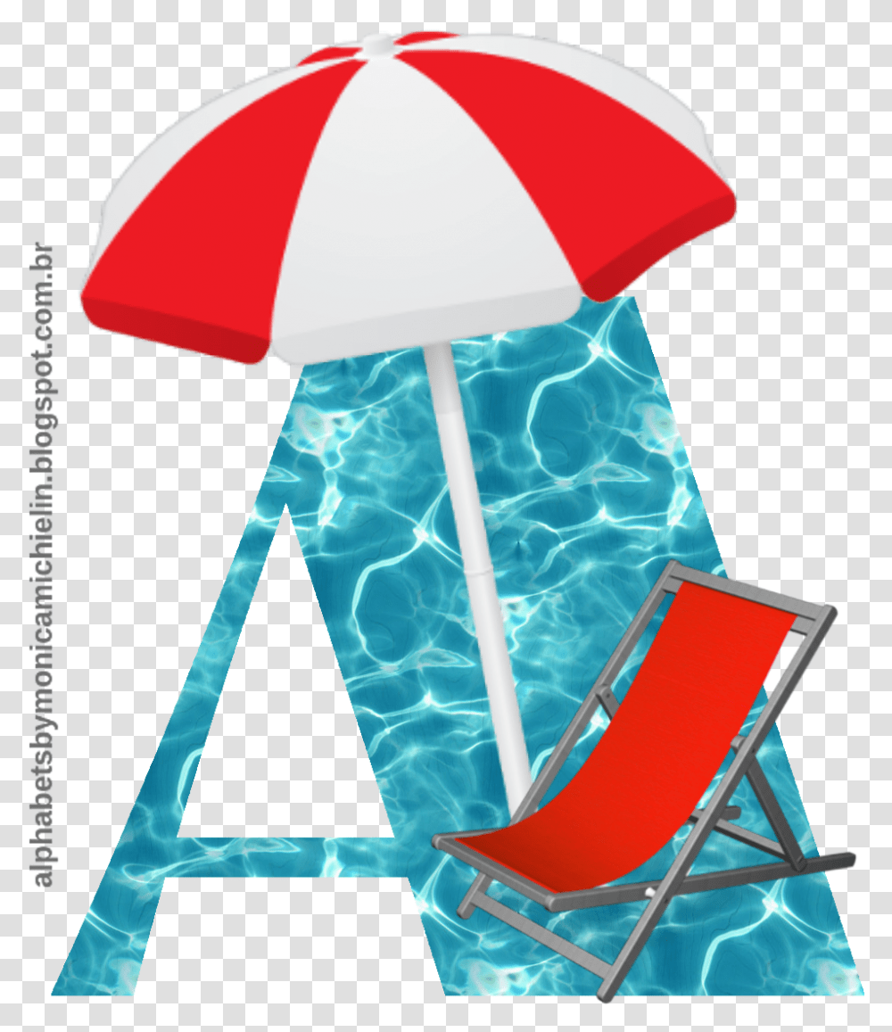 Piscina Com Cadeira E Guarda Sol Alfabeto Swimming Chair, Lamp, Furniture, Canopy, Umbrella Transparent Png
