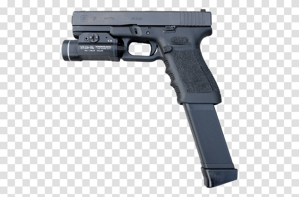 Pistol Glock 17 Firearm Glock Glock With Extended Clip, Gun, Weapon, Weaponry, Handgun Transparent Png