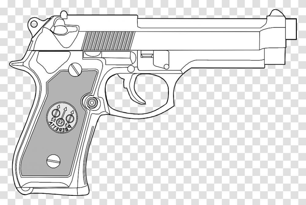 Pistol Gun Dangerous Metal Leave Hand Gun Sketch White Pistol, Weapon, Weaponry, Handgun Transparent Png