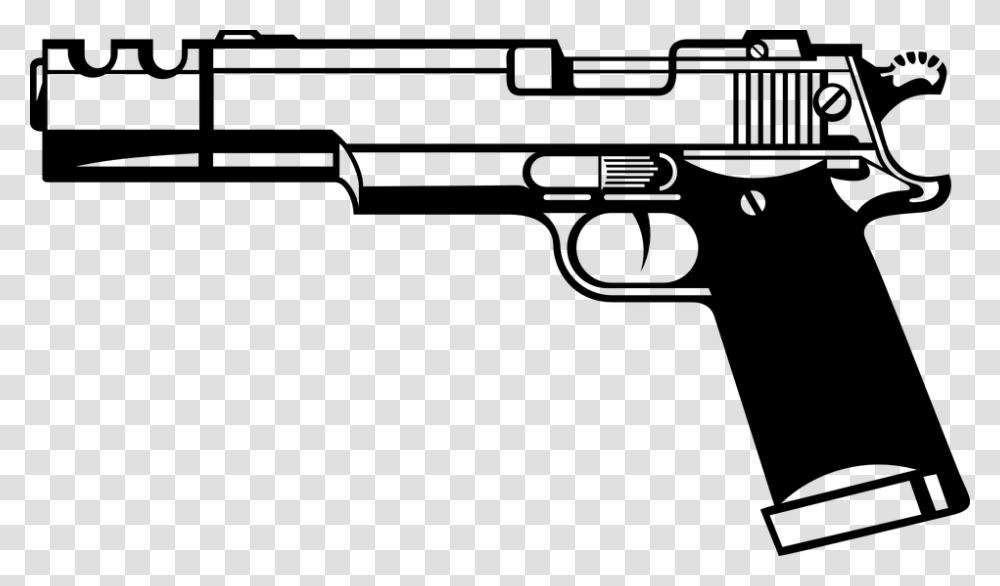 Pistol Hand Gun Firearm Gun Weapon Dangerous Gun Clip Art, Gray, World Of Warcraft Transparent Png