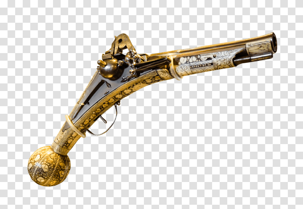 Pistol Ornate Wood And Tusk, Weapon, Weaponry, Gun, Handgun Transparent Png
