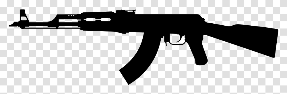 Pistol Silhouette Ak 47 Vector, Gray, World Of Warcraft Transparent Png