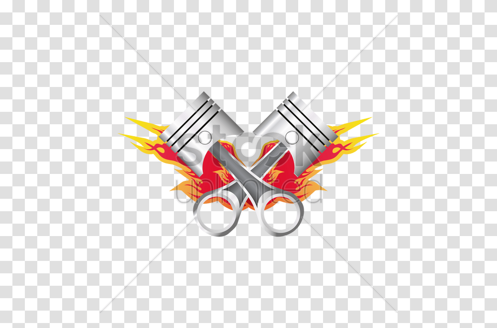 Pistons With Fire Background Vector Image, Bow, Armor, Lawn Mower, Tool Transparent Png