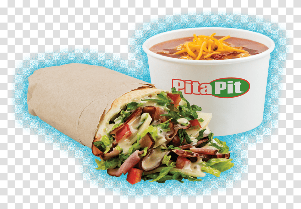 Pita Pit Soup, Food, Bread, Burger, Dish Transparent Png