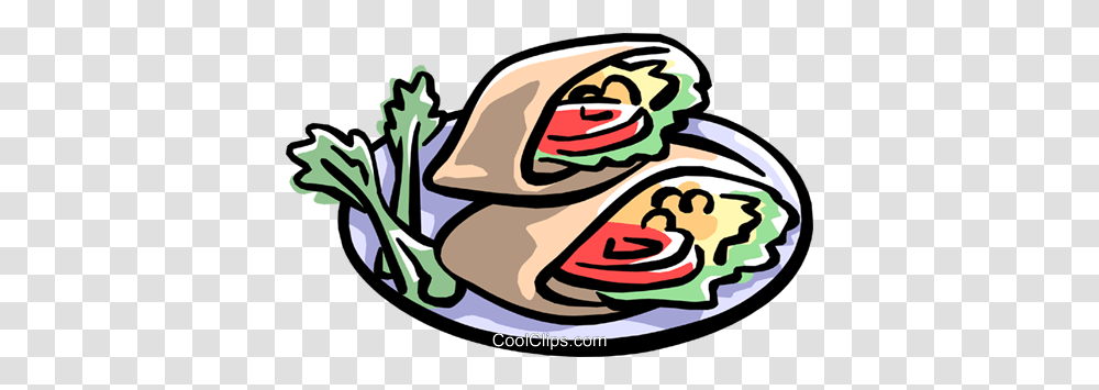 Pita Pocket Sandwiches Royalty Free Vector Clip Art Illustration, Food, Meal, Dish, Plant Transparent Png