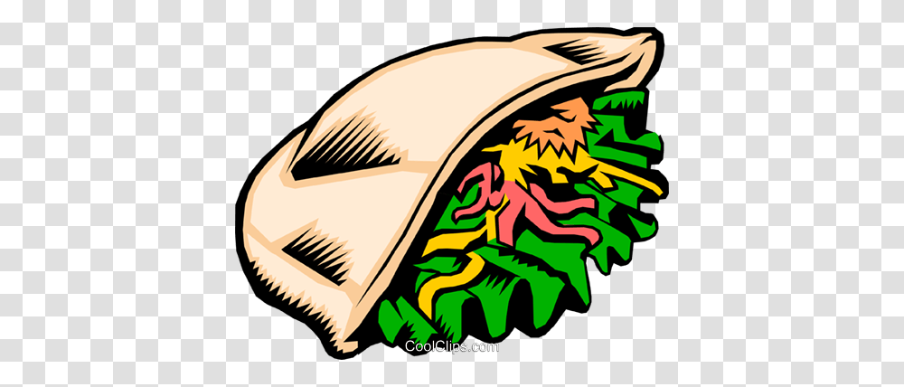 Pita Sandwich Royalty Free Vector Clip Art Illustration, Food, Bird, Animal, Burger Transparent Png