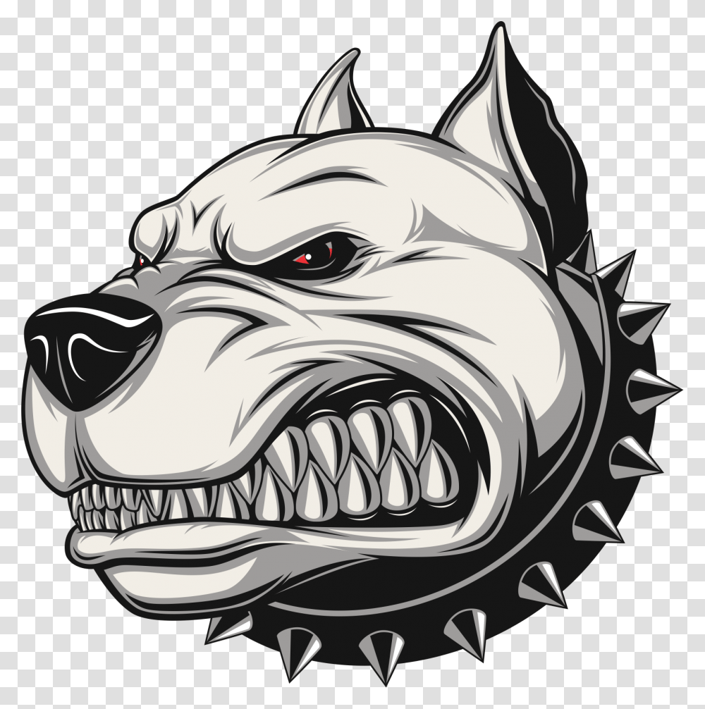 Pitbull Stickers Gangster Dog Cartoon, Drawing, Doodle, Animal, Sketch Transparent Png