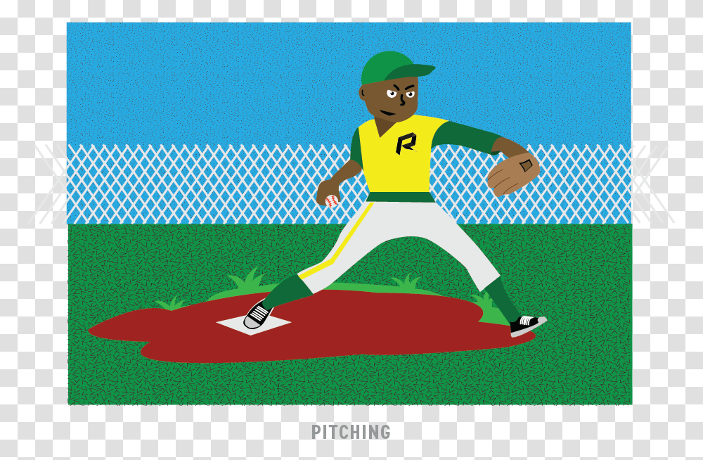 Pitching In Baseball Is The Act Of The Pitcher Throwing Cartoon, Person, People, Sport, Team Sport Transparent Png