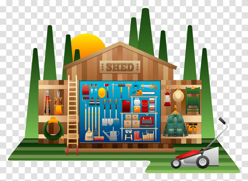 Pixabay Garden Shed V1 Tools In A Shed Clipart, Neighborhood, Urban, Building, Angry Birds Transparent Png