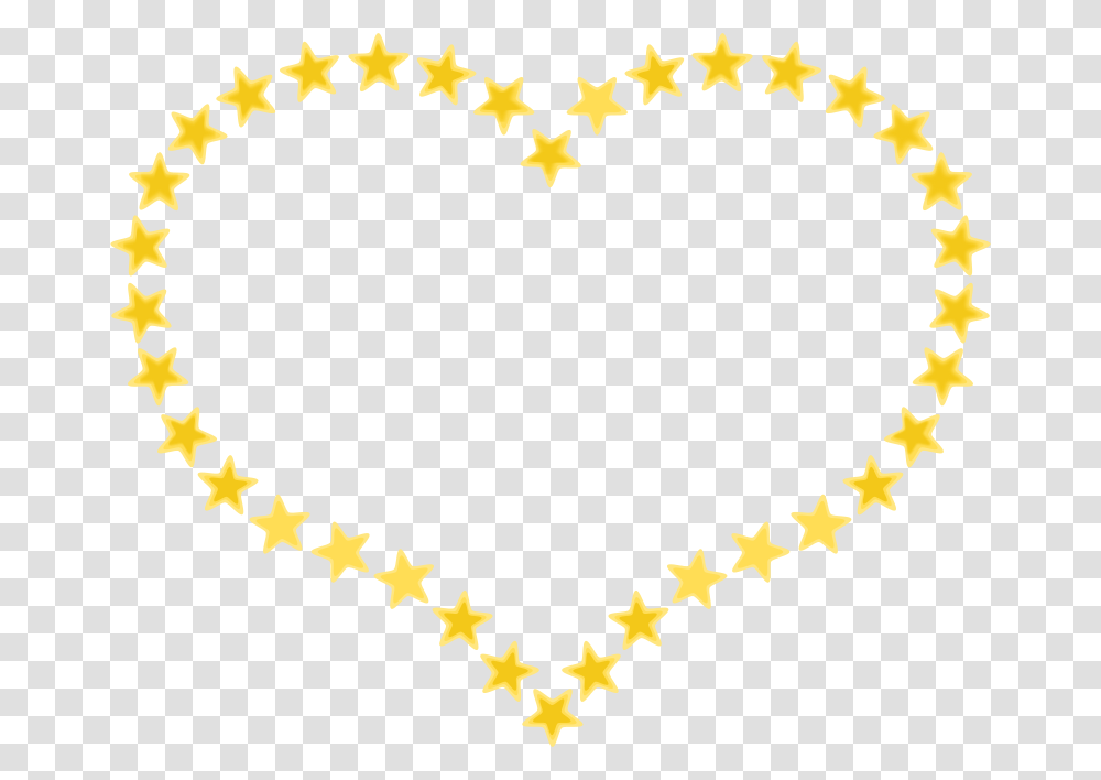 Pixabella Heart Shaped Border With Yellow Stars, Emotion, Rug, Star Symbol Transparent Png