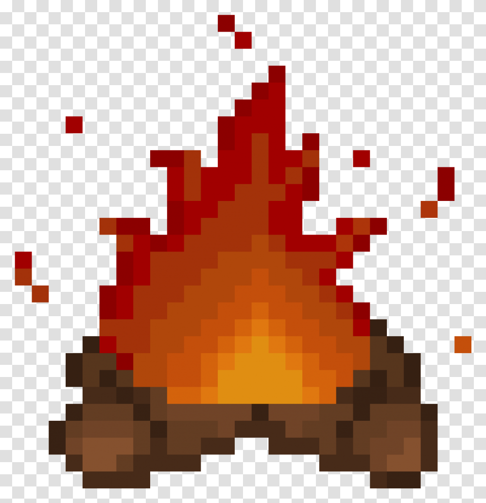 Pixel Art Campfire, Rug, Flame, Mountain, Outdoors Transparent Png