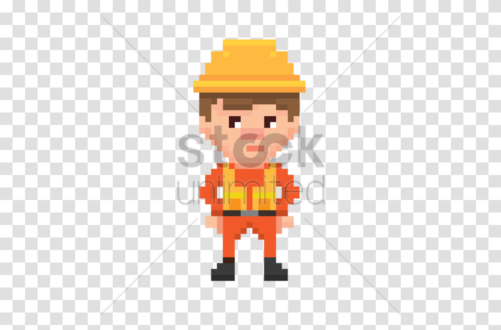 Pixel Art Construction Worker Vector Image, Duel, Utility Pole, Flame, Fire Transparent Png