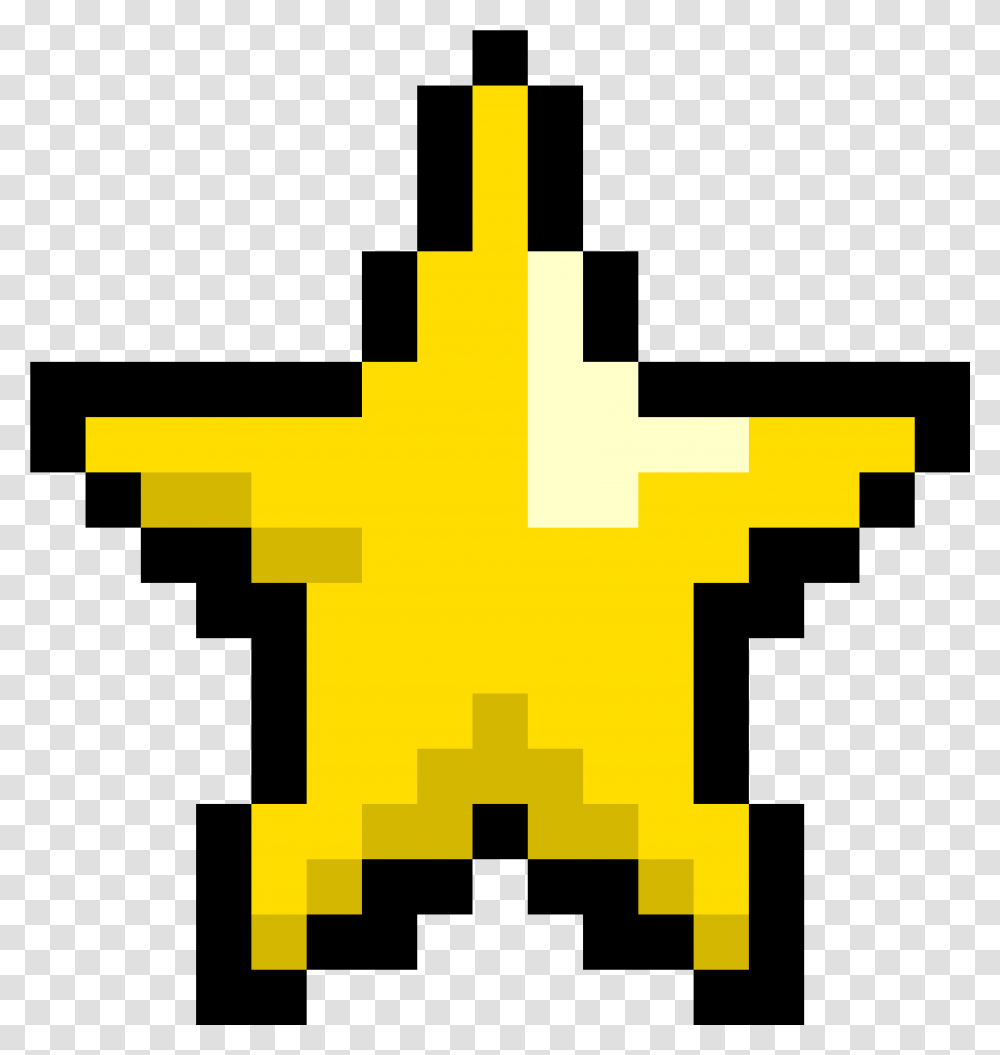 Pixel Art Mario Star, Cross, Star Symbol Transparent Png