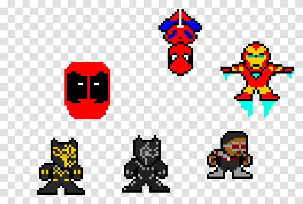 Pixel Art Marvel Heroes, Super Mario, Pac Man Transparent Png