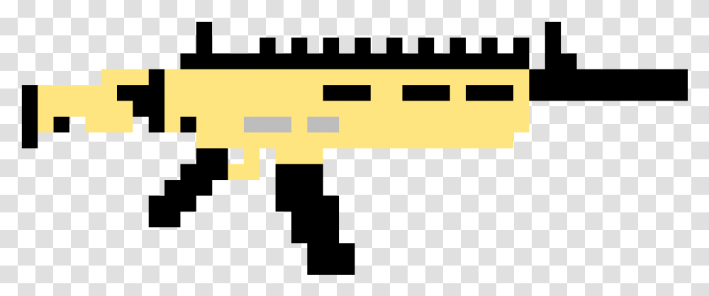 Pixel Art Pixel Scar Download Fortnite Gun Pixel Art, Fence, Barricade Transparent Png