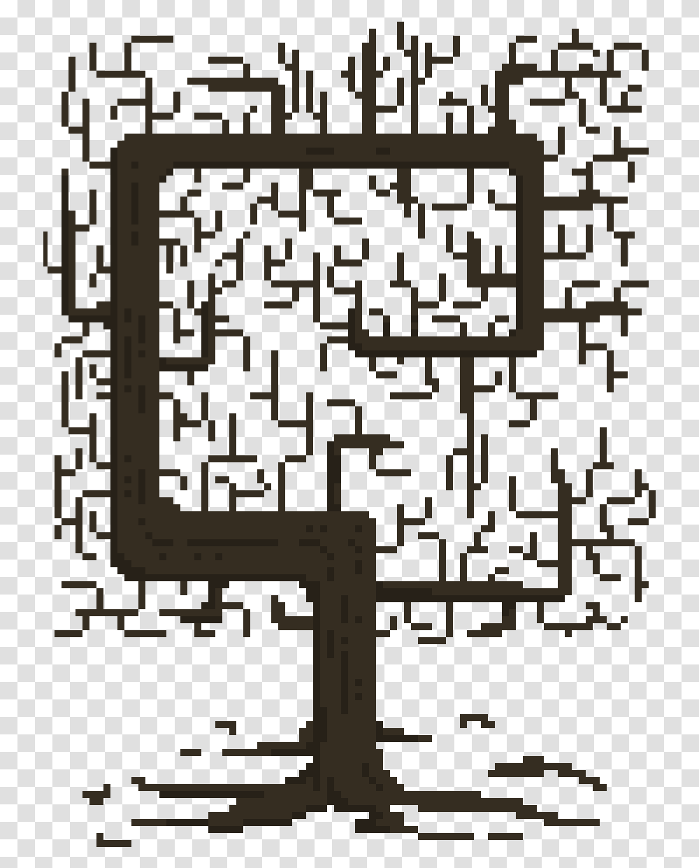 Pixel Art Trees - Izs Dot, Rug, Maze, Labyrinth Transparent Png
