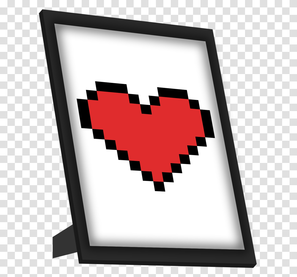 Pixel Heart Framed Art Pixel Heart Background, Pac Man, Symbol, Electronics, Text Transparent Png