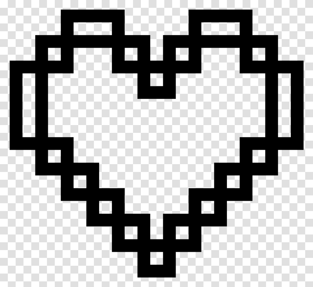 Pixel Heart Icon Black Pixel Heart, Gray Transparent Png