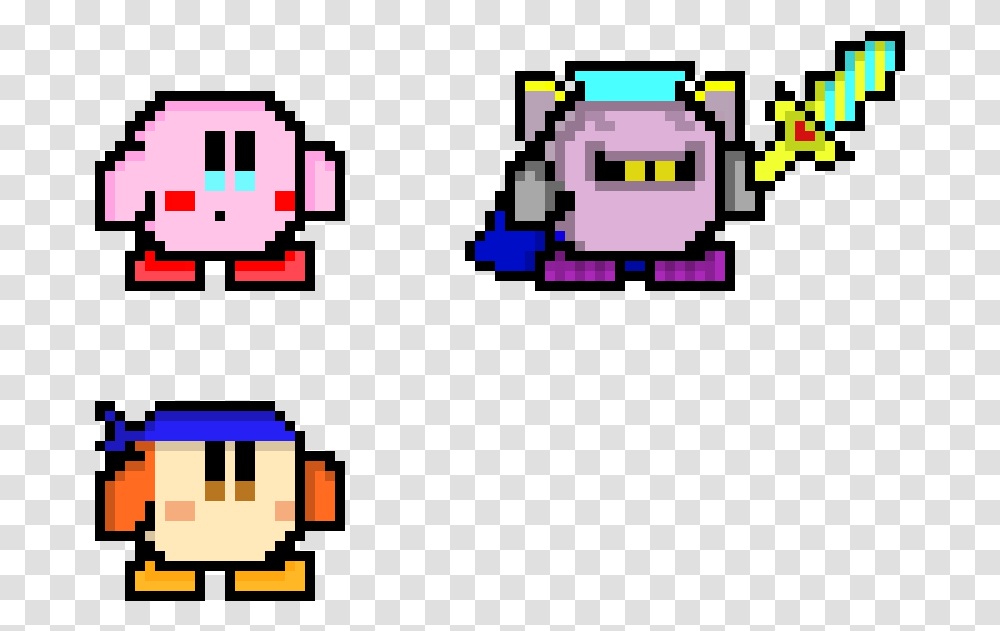 Pixel Kirby Meta Knight And Bandanna Dee Kirby Meta Knight Pixel Arts, Pac Man, Super Mario Transparent Png