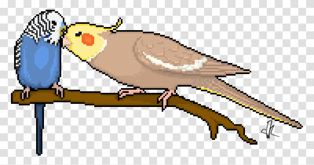 Pixel Parrots Budgie And Bird Pixel Art Grid, Animal, Construction Crane, Beak, Fishing Lure Transparent Png