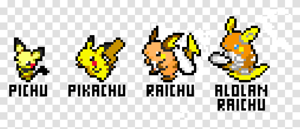 Pixel Pichu Pikachu Raichu Alolan Raichu, Pac Man, QR Code, Super Mario Transparent Png