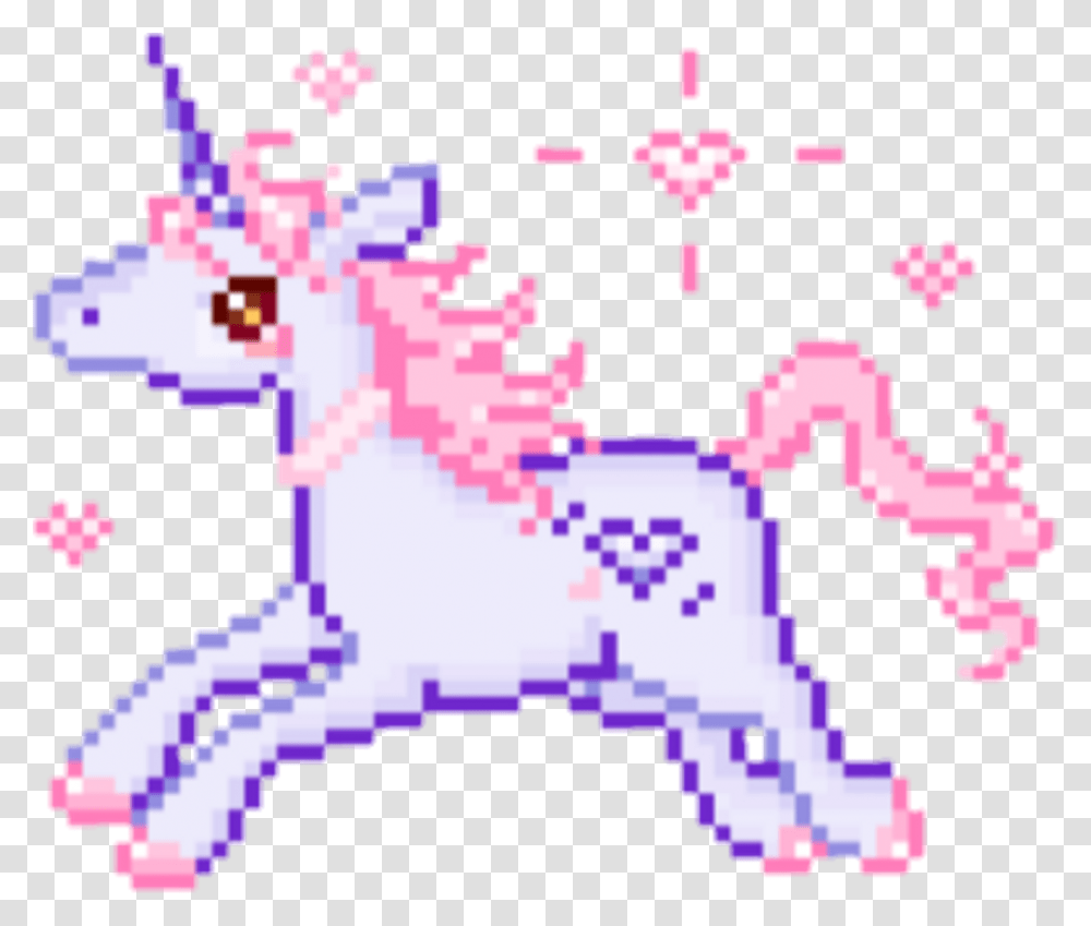 Pixel Pixelart Kawaii Tambler Tamblr Unicorn Love Heart Kawaii Pixel Art, Purple, Dragon Transparent Png