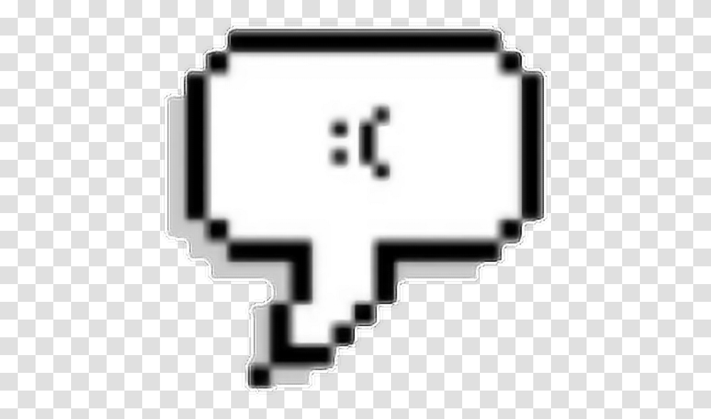 Pixel Pixels Sad Sadface Smilies Emoticon Emoji Pixel Speech Bubble Ew, Machine, Cross Transparent Png