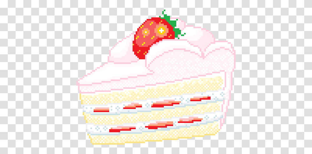Pixel Strawberry Cake, Dessert, Food, Icing, Cream Transparent Png