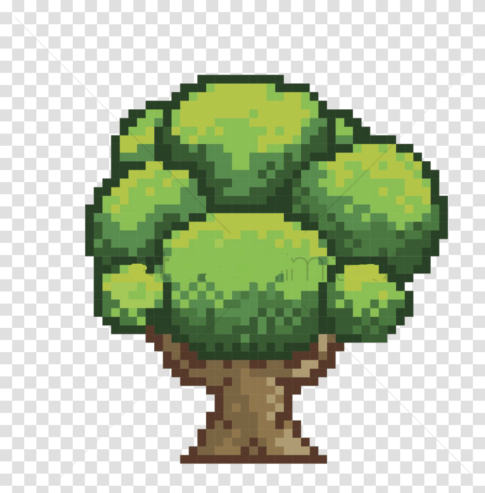 Pixel Tree Banner Tree Pixel Art, Green, Cross Transparent Png