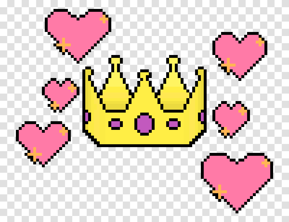 Pixelated Heart Pixel Art Pink Crown Pink Crown Pixel Art, Accessories Transparent Png