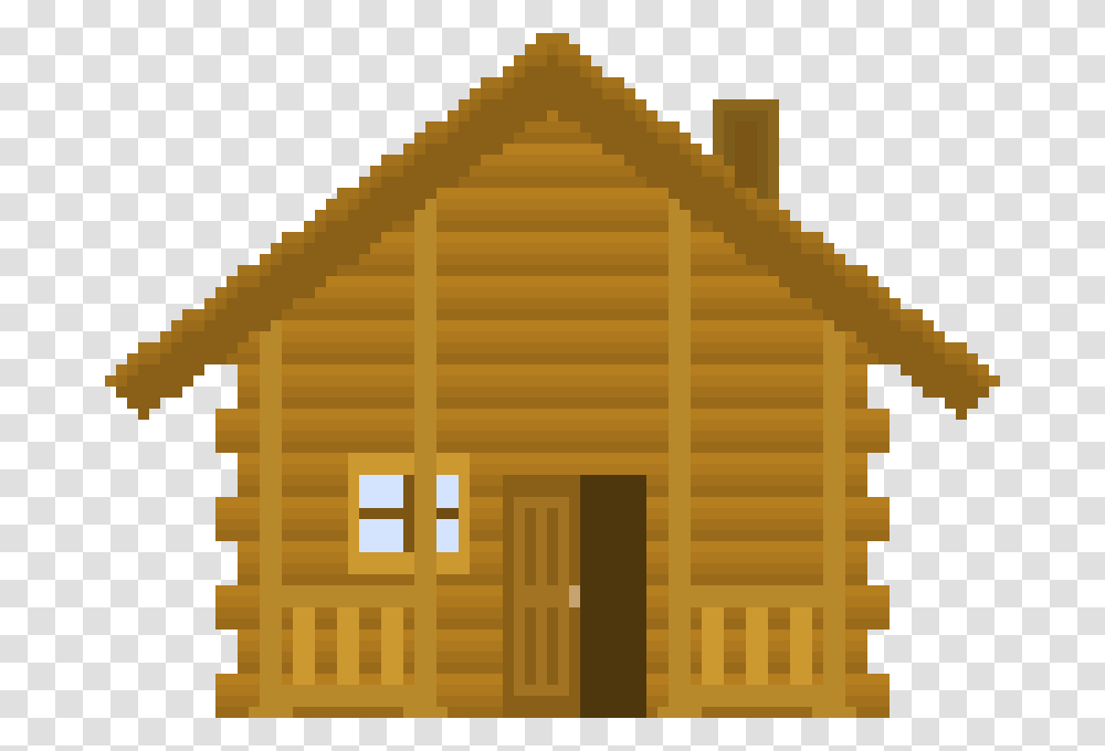 Pixelated House, Housing, Building, Cabin, Log Cabin Transparent Png
