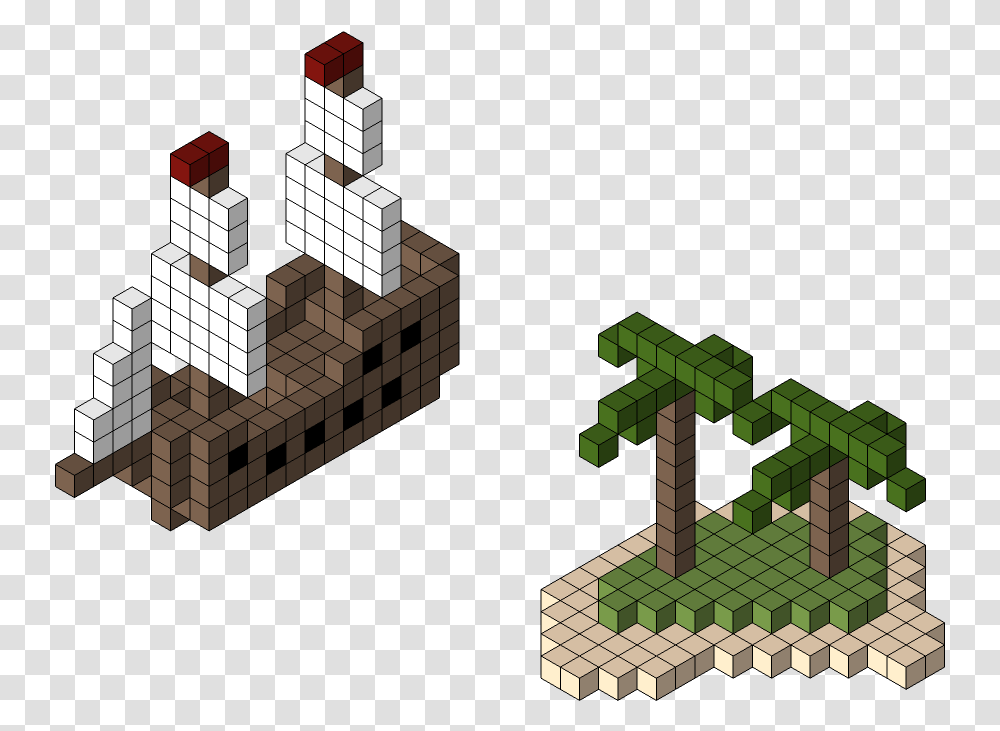 Pixelship Island Ship And Minecraft Dragon Out Of Blocks, Game Transparent Png