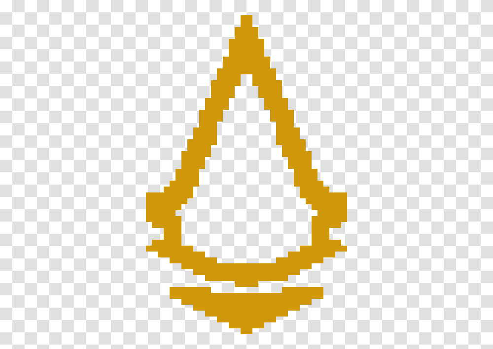 Pixilart Assassin Creed Symbol Gold By Koolkorben Creed Logo, Triangle, Trademark, Text, Arrowhead Transparent Png