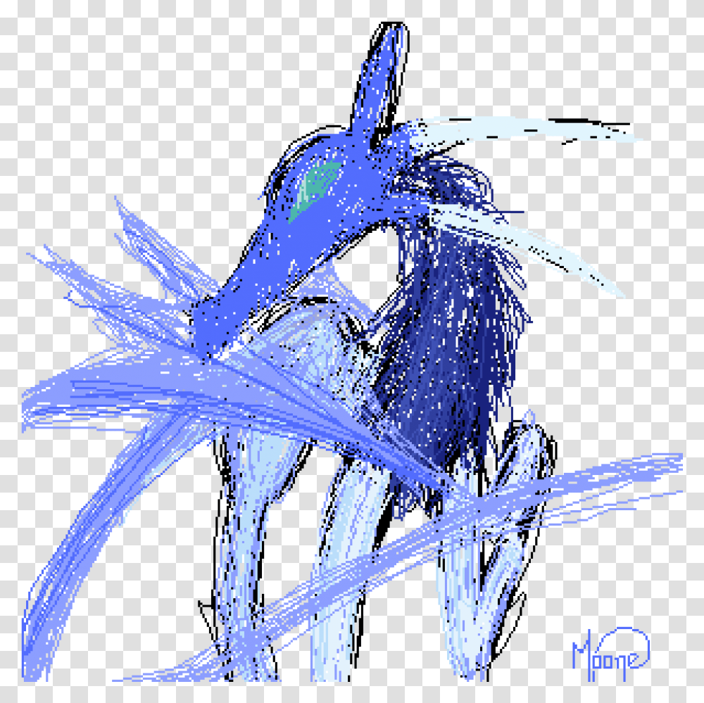 Pixilart Blue Dragon By Moone101 Illustration, Graphics, Cross, Symbol, Ice Transparent Png