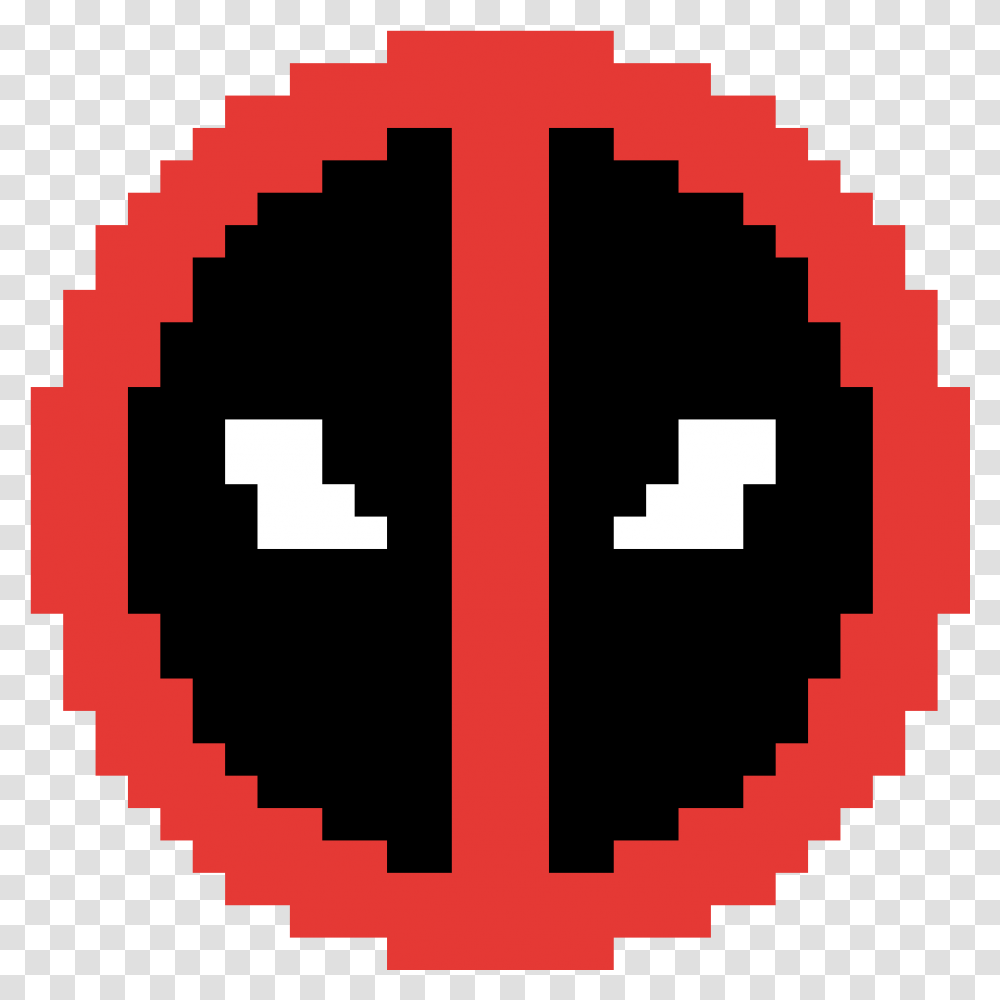 Pixilart Deadpool Logo Pixel Art, Symbol, Rug, Hand, Trademark Transparent Png