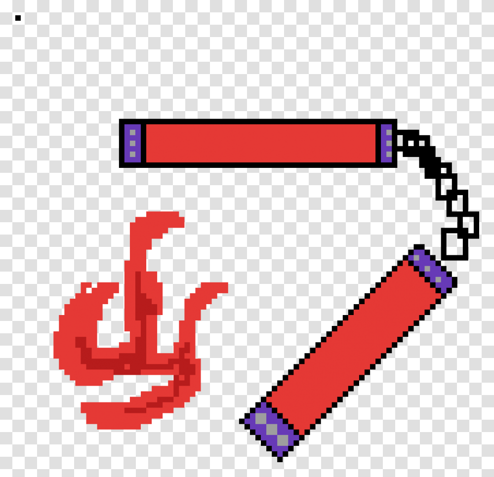 Pixilart Fire Nunchucks By Anonymous Horizontal, Text, Leisure Activities, Bomb, Weapon Transparent Png